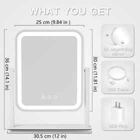 HIEEY Vanity Mirror 360° rotation display on a tabletop