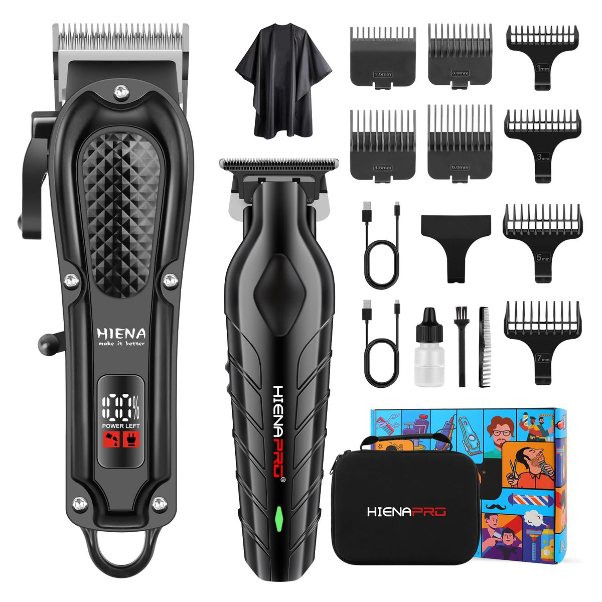 HIENA PRO Hair Clippers Set with stainless steel blades