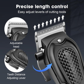 HIENA PRO hair trimmer with multiple comb attachments