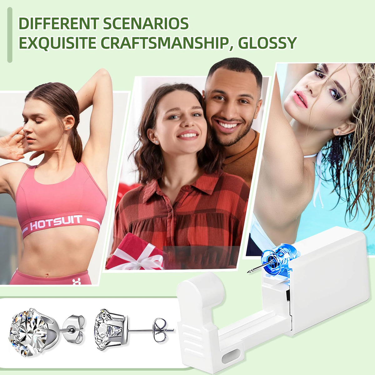 High-quality 316L stainless steel ear studs from Novopiercing