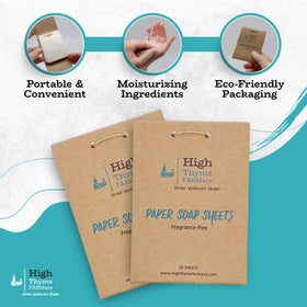 High Thyme FARMacy Travel Soap Sheets being used with water