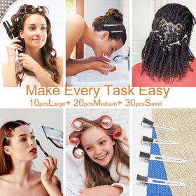 HiJeaton duck billed clips displayed in a professional salon setting