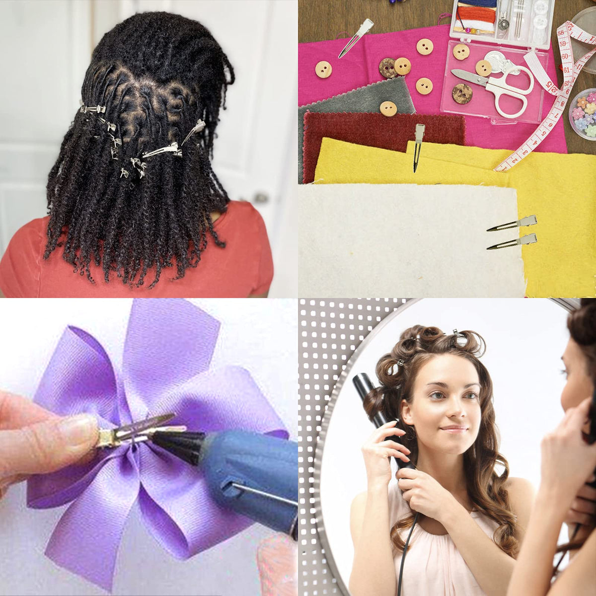 HiJeaton Metal Silver Loc Clip in use for hair styling