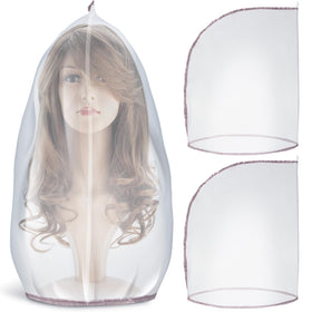 Hillban wig storage bags three pieces in silver colour
