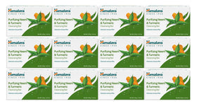 Himalaya Purifying Neem & Turmeric Cleansing Bar Soap front view, 12 pack
