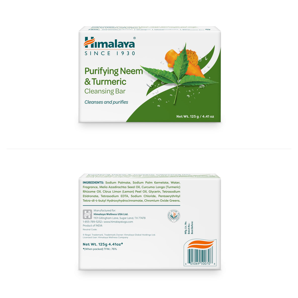 Himalaya Purifying Neem & Turmeric Cleansing Bar Soap side view
