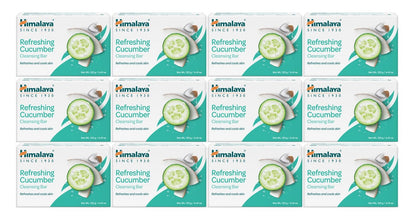 Himalaya Refreshing Cucumber Cleansing Bar Soap front view, 4.41 oz