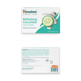 Himalaya Refreshing Cucumber Cleansing Bar Soap packaging with 12 bars