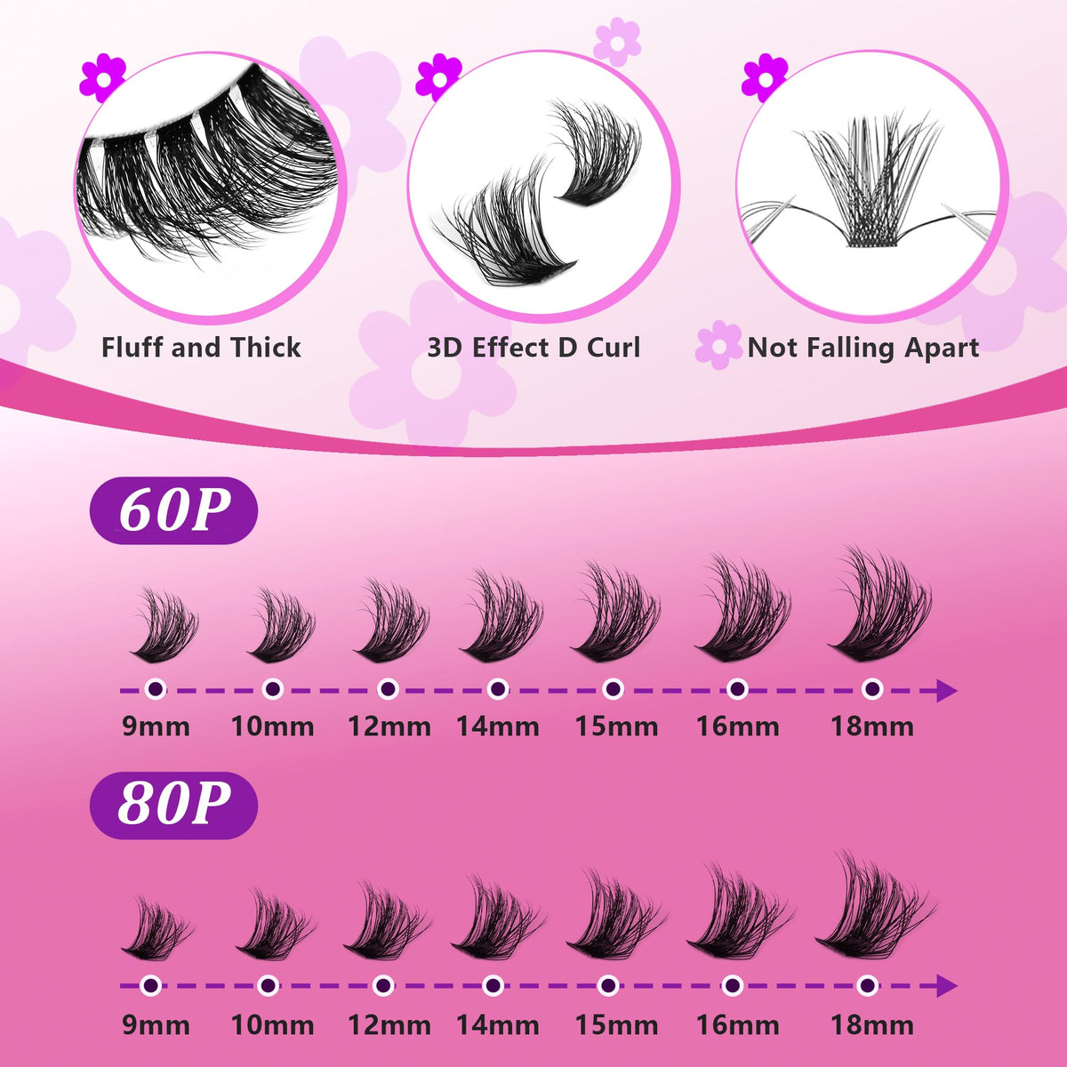 Himirell Lash Cluster 280 Pcs mixed lengths of lashes
