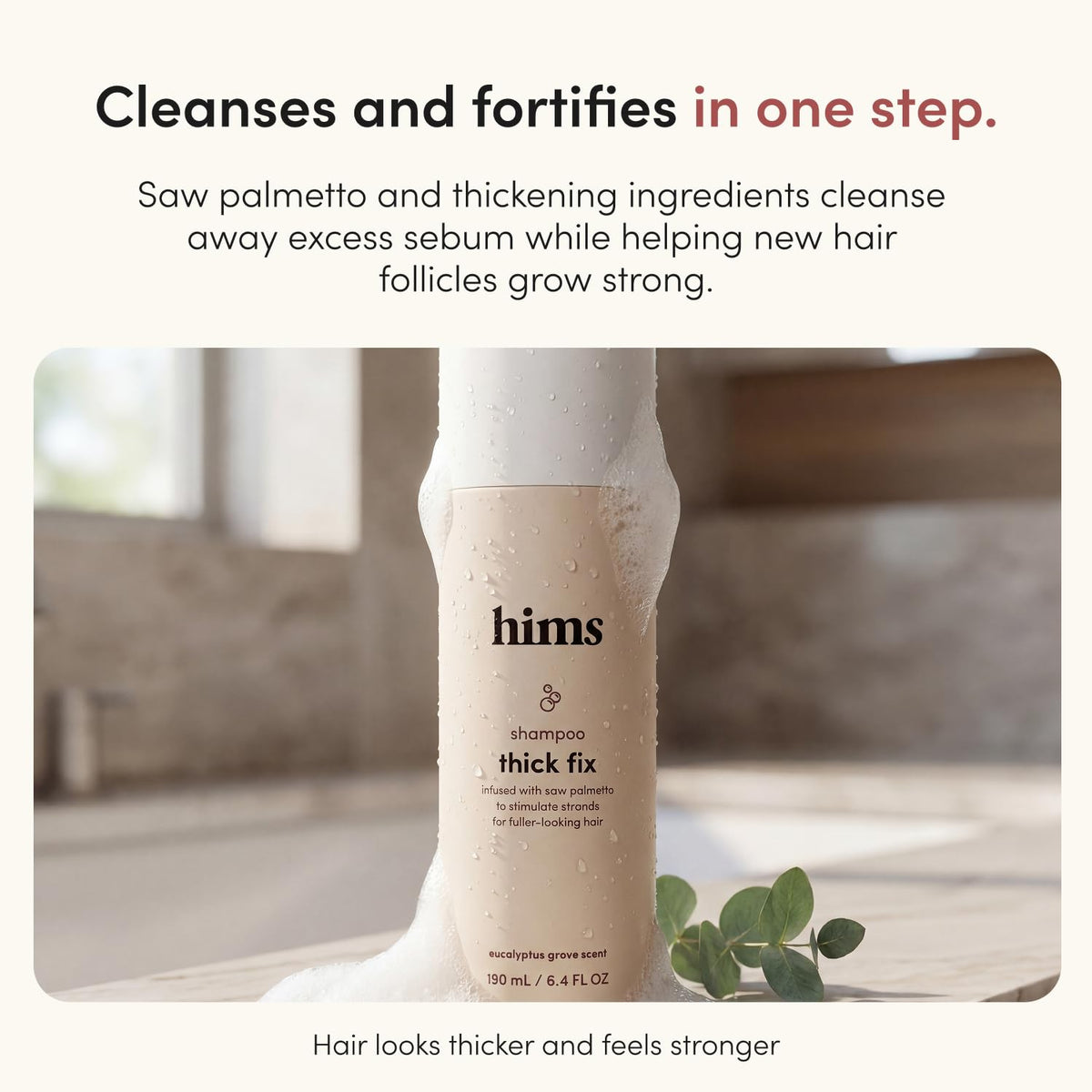 HIMS & HERS Thick Fix Shampoo with eucalyptus scent