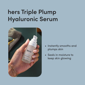 HIMS & HERS Triple Plump Hyaluronic Face Serum packaging