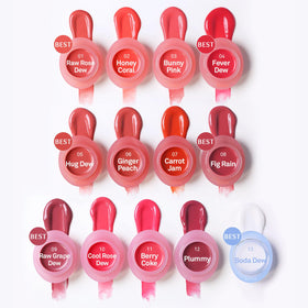 HINCE Raw Glow Dewy Ball Tinted Lip Balm Fig Rain application on lips