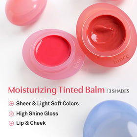 HINCE Raw Glow Dewy Ball Tinted Lip Balm Fig Rain swatch on skin
