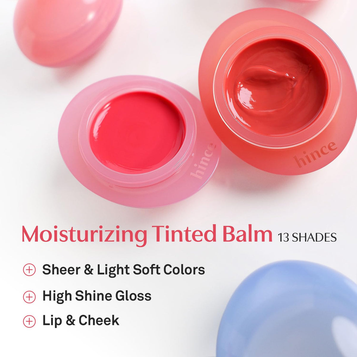 HINCE Raw Glow Dewy Ball Tinted Lip Balm Ginger Peach in charming case