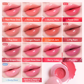 HINCE Raw Glow Dewy Ball Tinted Lip Balm Ginger Peach showing texture