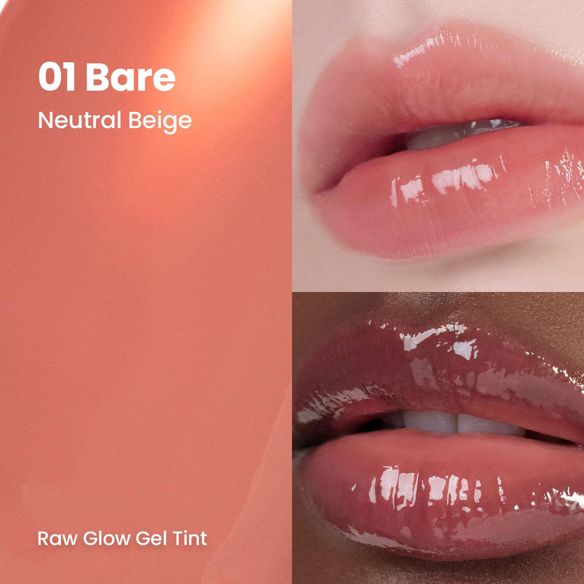 HINCE Raw Glow Lip Tint BARE 01 packaging side view