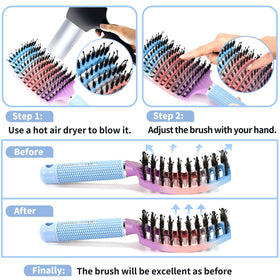 HIPPIH Boar Bristle Hair Brush set on a white background