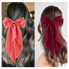 hisial bow hair clips displayed in a row