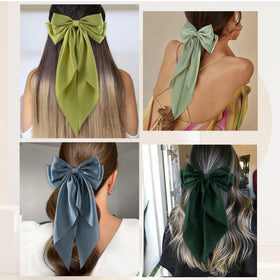 hisial large bow hair clip close-up showing metal spring