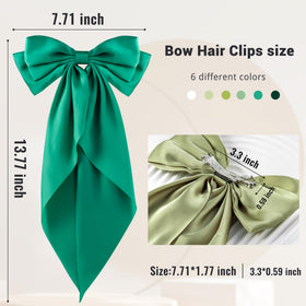 hisial Large Bow Hair Clip close-up showing silky satin texture