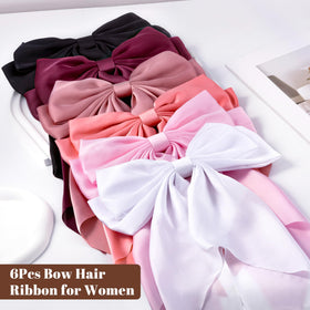 hisial Large Bow Hair Clip in red colour, front view
