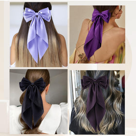 hisial Large Bow Hair Clip showing the metal spring clip