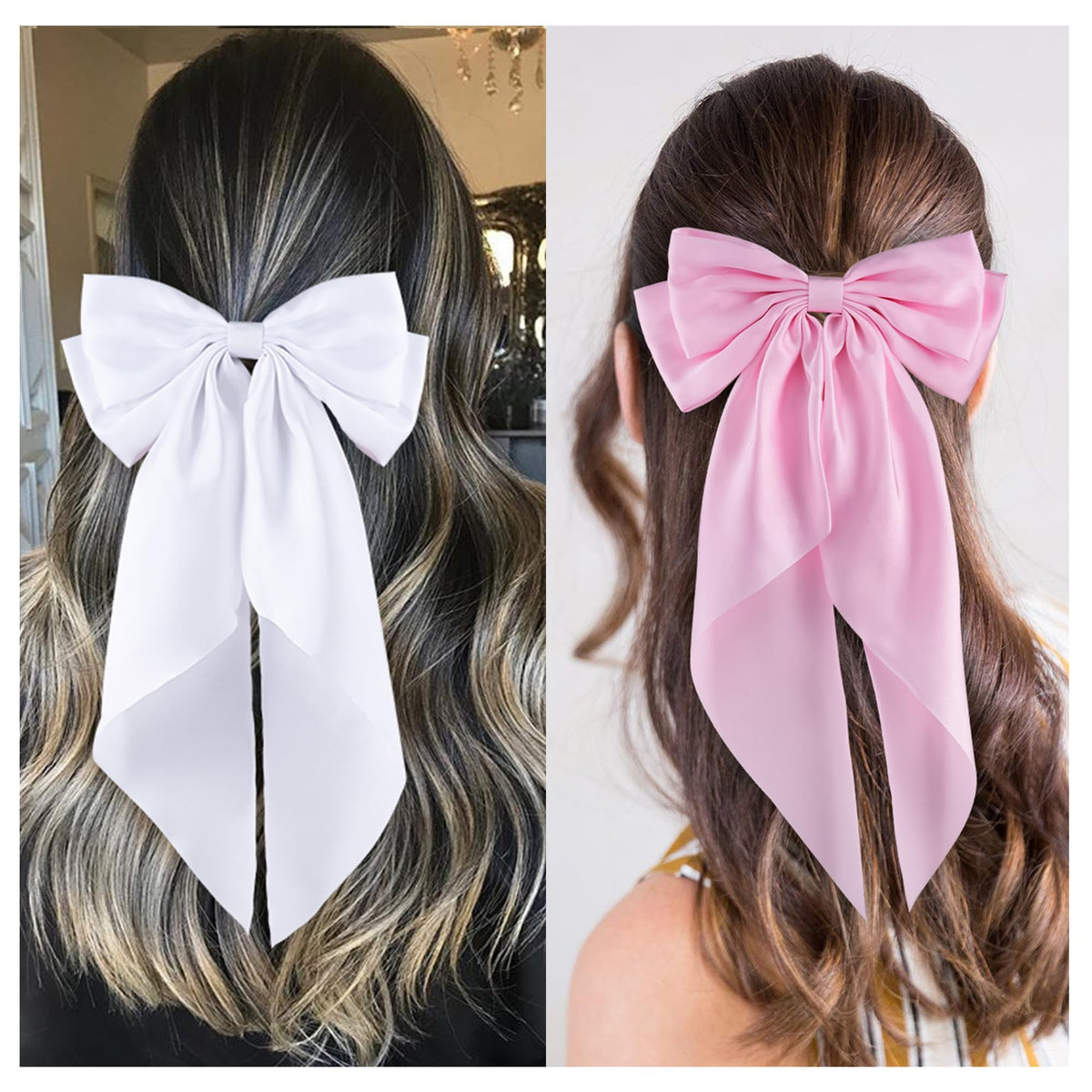 hisial Large Bow Hair Clips displayed in a gift box