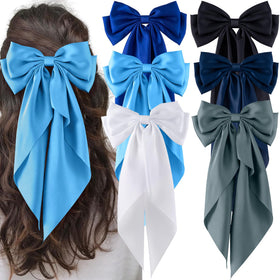 hisial Large Bow Hair Clips in black front view