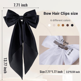 hisial Large Bow Hair Clips in khaki, side view