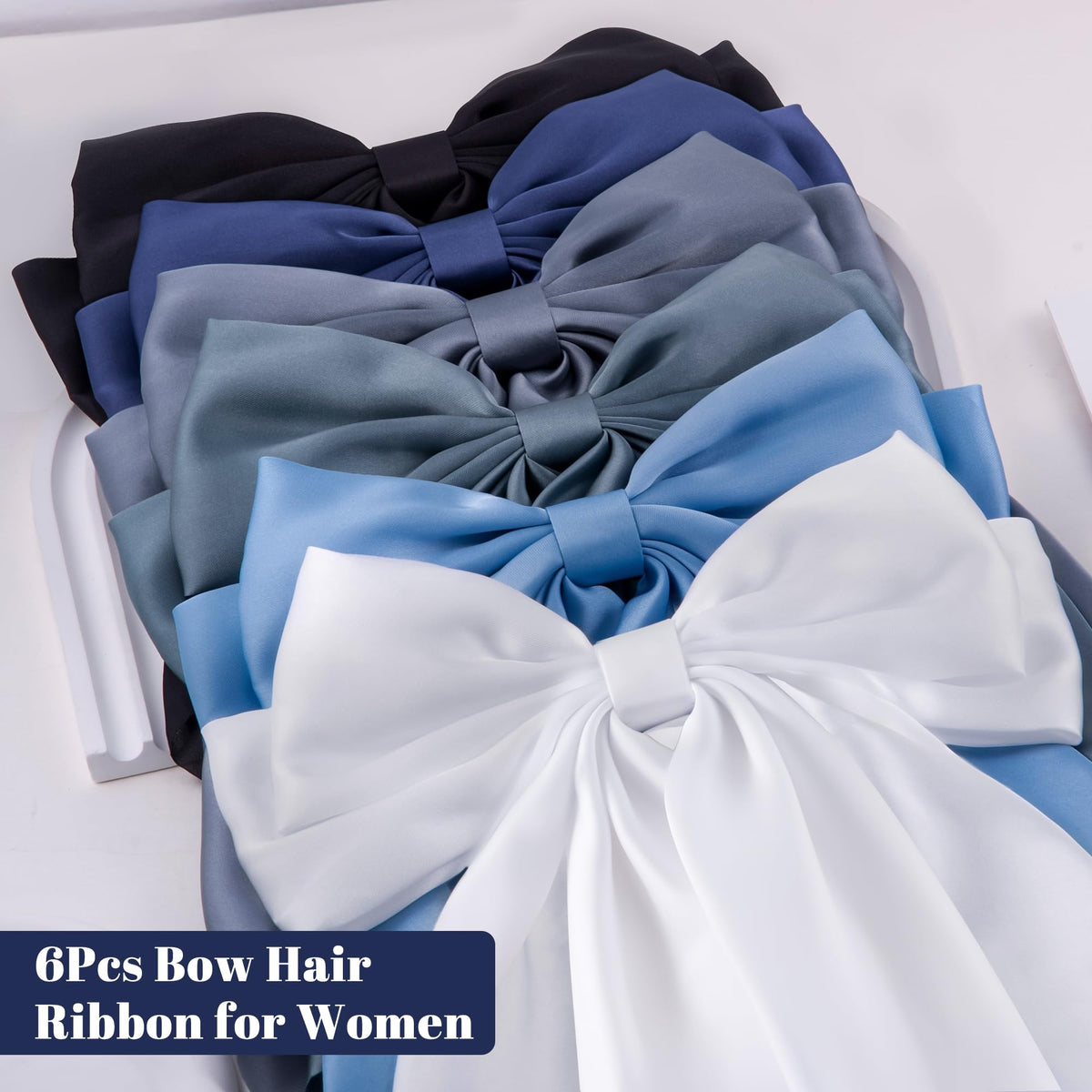 hisial Large Bow Hair Clips in various colours on a white background