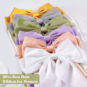 hisial large bow hair clips set of six