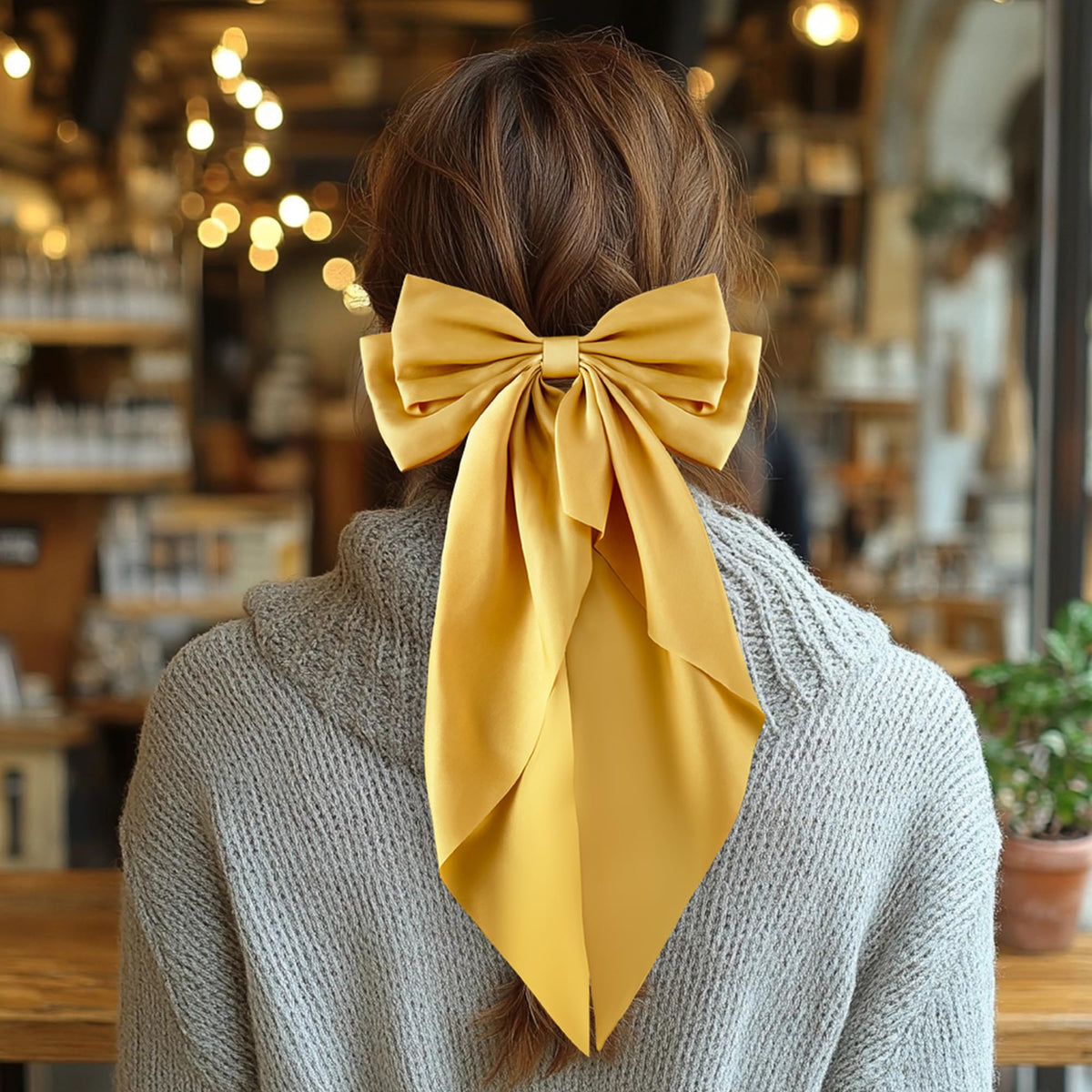 hisial six pack of large bow hair clips, assorted colours