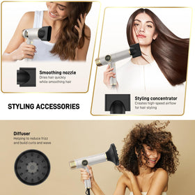 HITTIONA Infrared Ionic Hair Dryer side view showing controls