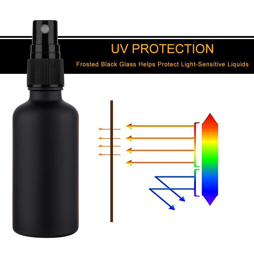 hmaimas 2oz frosted black glass spray bottles set of 3