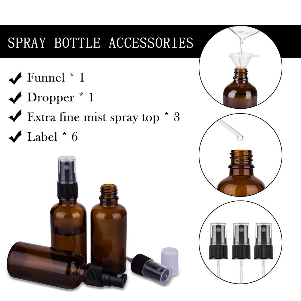hmaimas Amber Glass Spray Bottle with essential oils