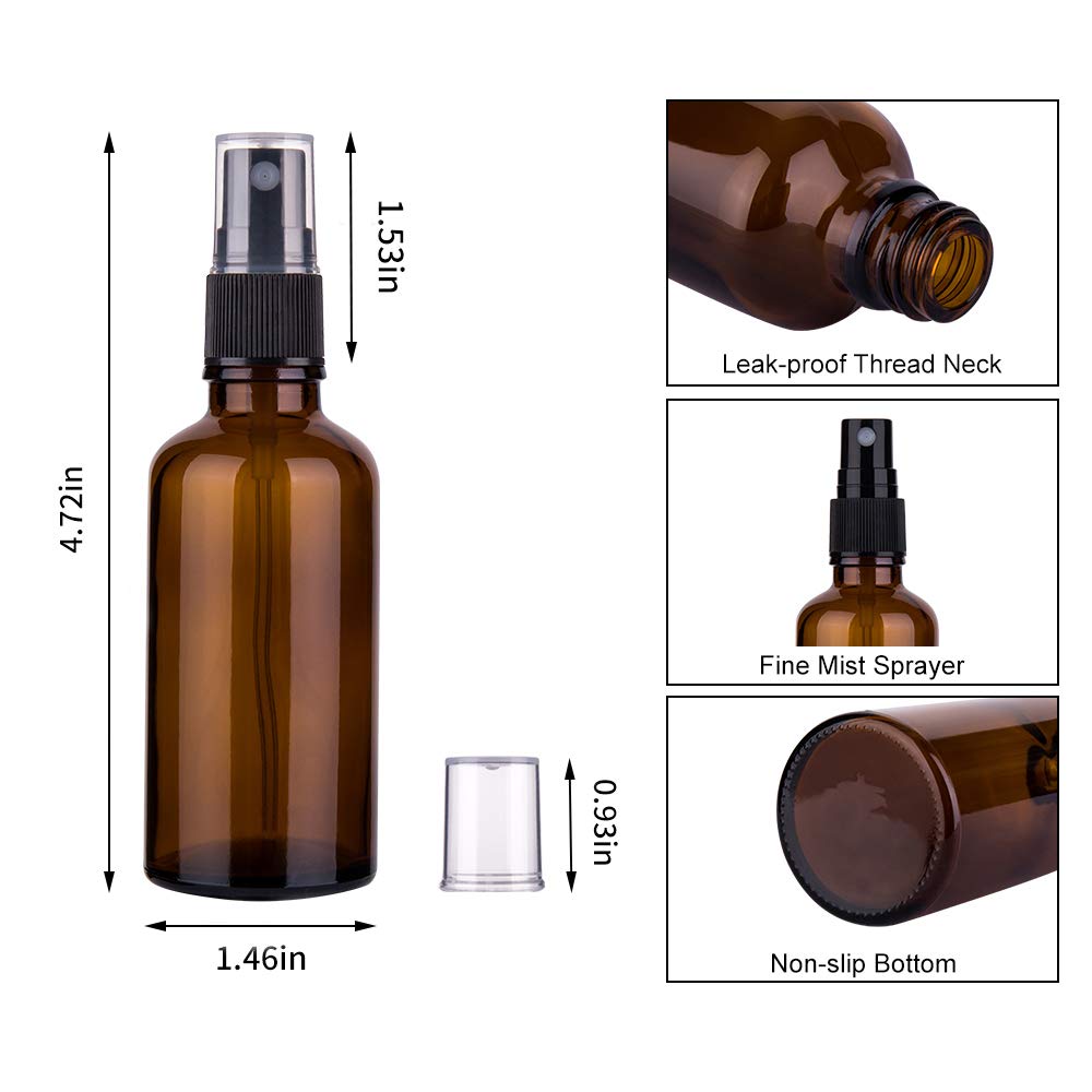 hmaimas Amber Glass Spray Bottles on a bathroom counter