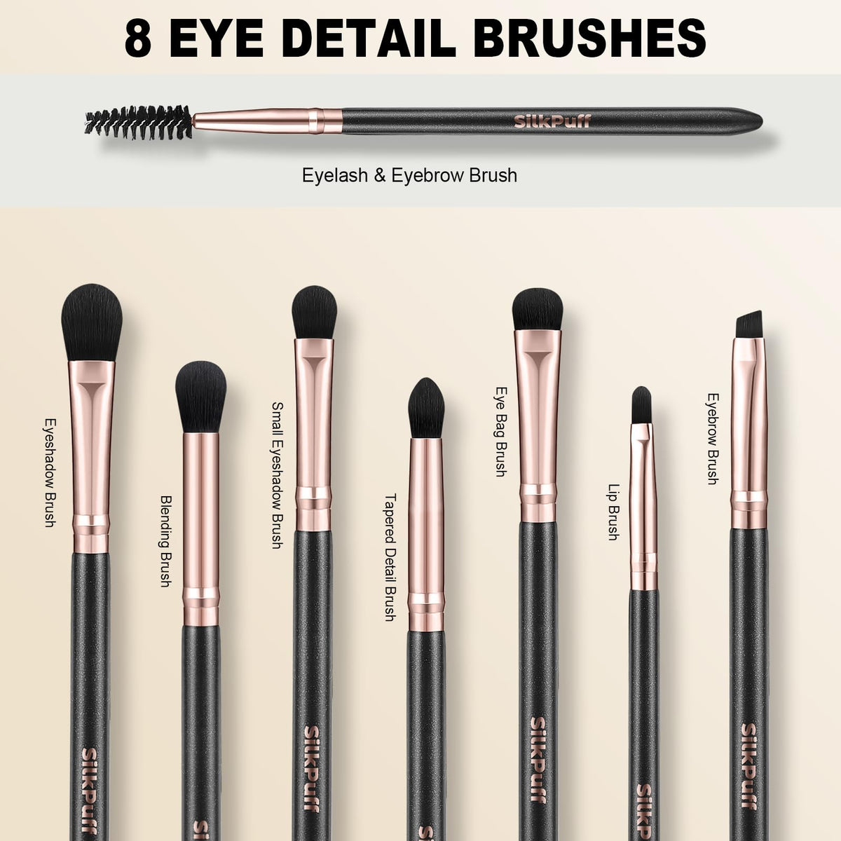 HOIFA Silkpuff makeup brush set in a stylish black and gold case