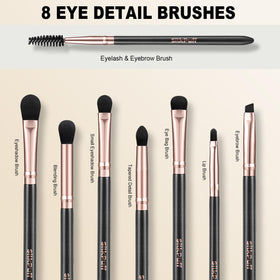 HOIFA Silkpuff makeup brush set in a stylish black and gold case