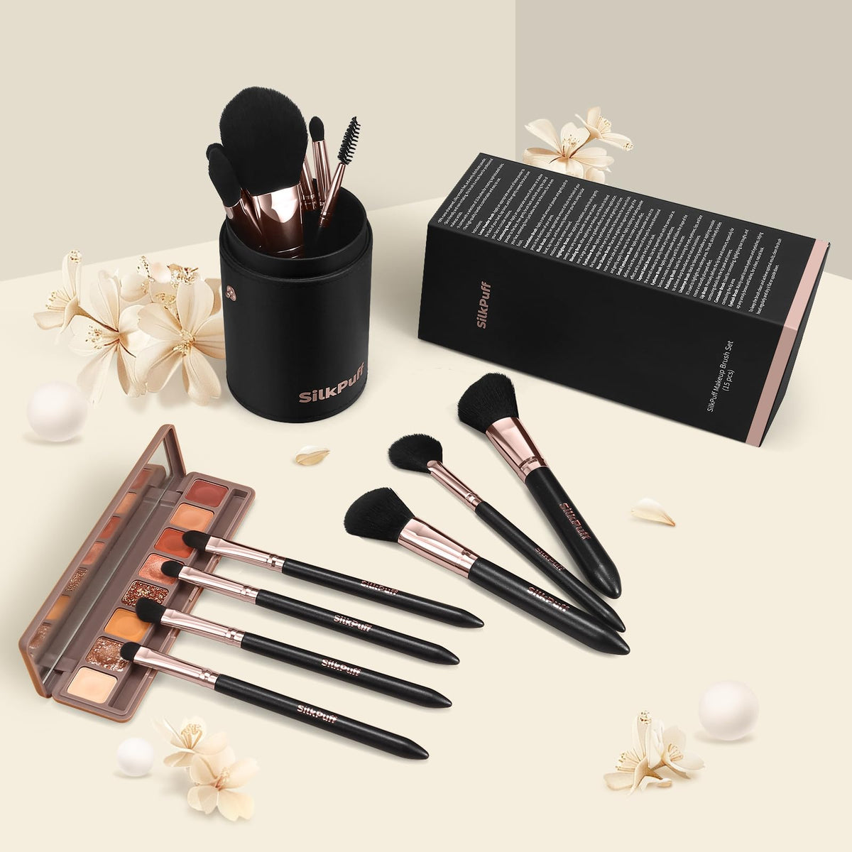 HOIFA Silkpuff makeup brushes set featuring travel-friendly design