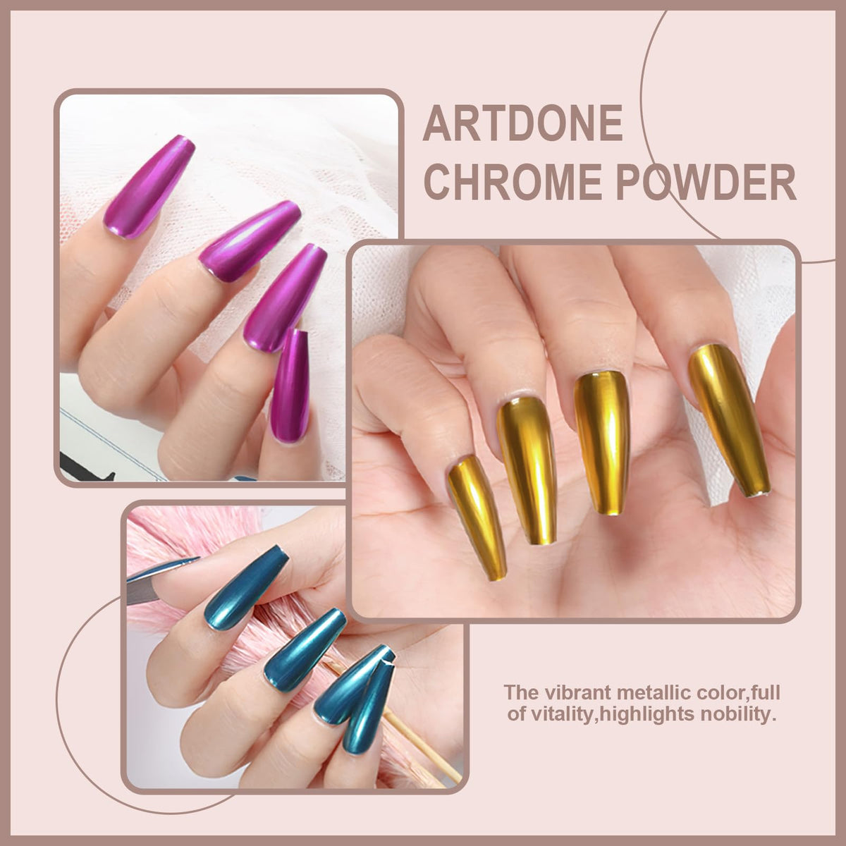 Holographic nail powder from Artdone kit