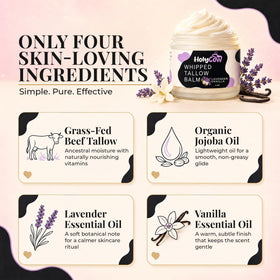 HolyCow Beef Tallow Body Butter 2 Oz Lavender Vanilla whipped texture close-up