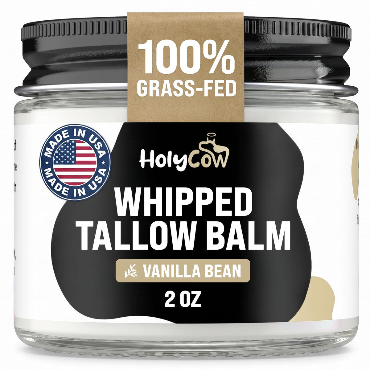 HolyCow Beef Tallow Moisturiser 2oz jar front view