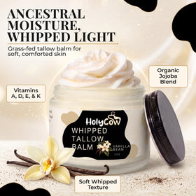 HolyCow Beef Tallow Moisturiser whipped texture close-up