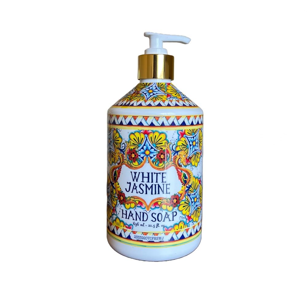 Home & Body Company Hand Soap set of 4 on a bathroom shelf