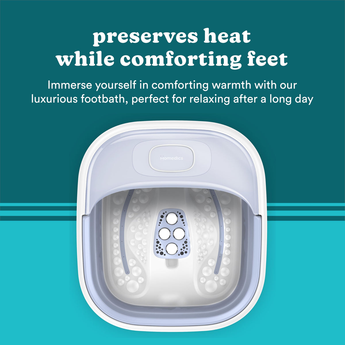 Homedics Collapsible Foot Spa side view with raised nodes