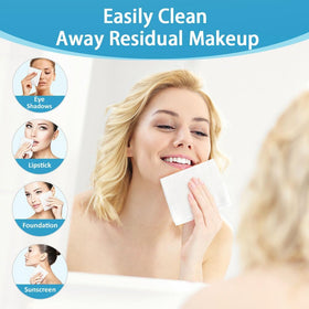 HOMEXCEL Disposable Face Towels being used for makeup removal