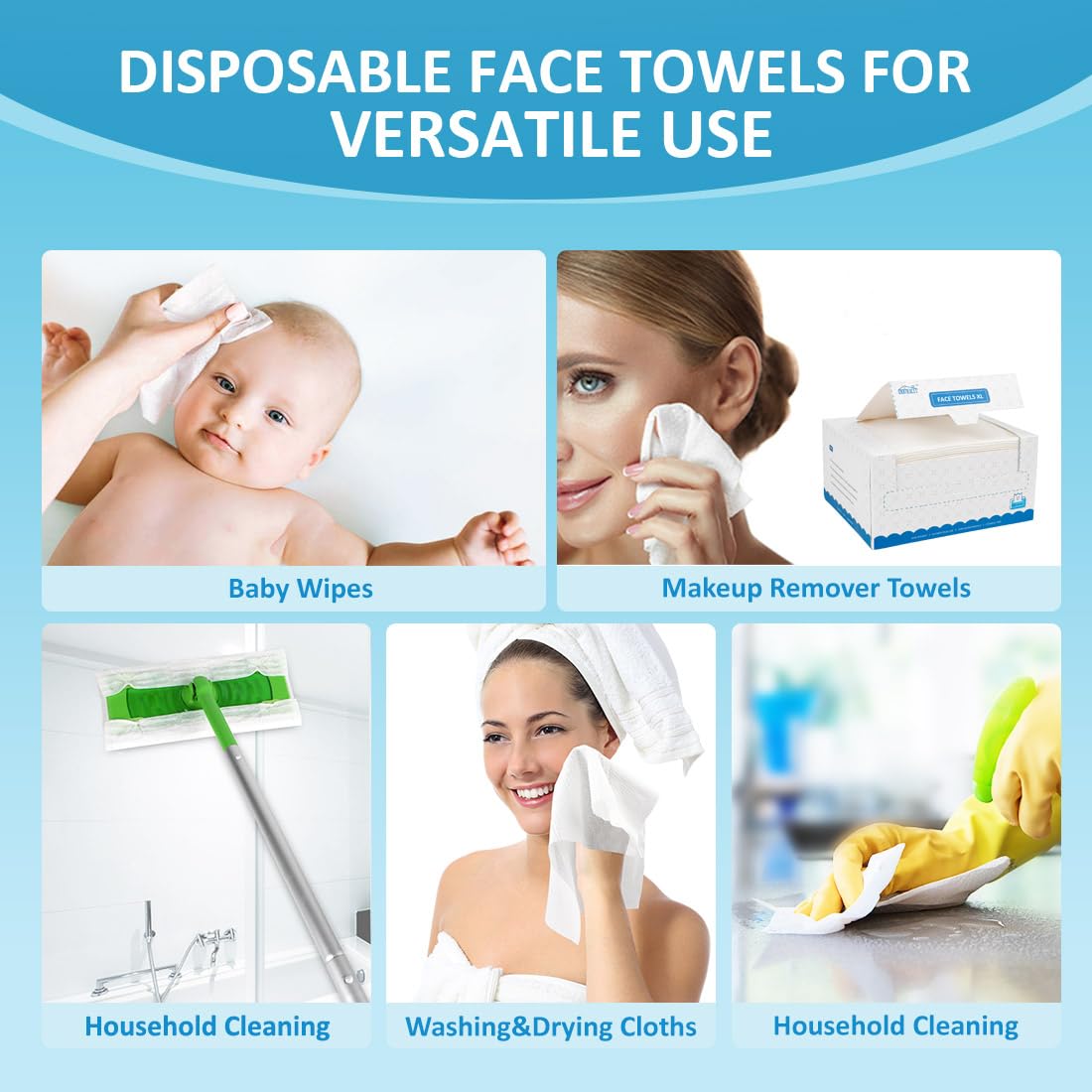 HOMEXCEL Face Towels in a travel bag