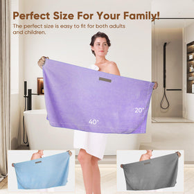 HOMEXCEL Microfiber Hair Towel in use after shower