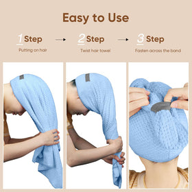 HOMEXCEL Microfiber Hair Towels displayed in a gym bag