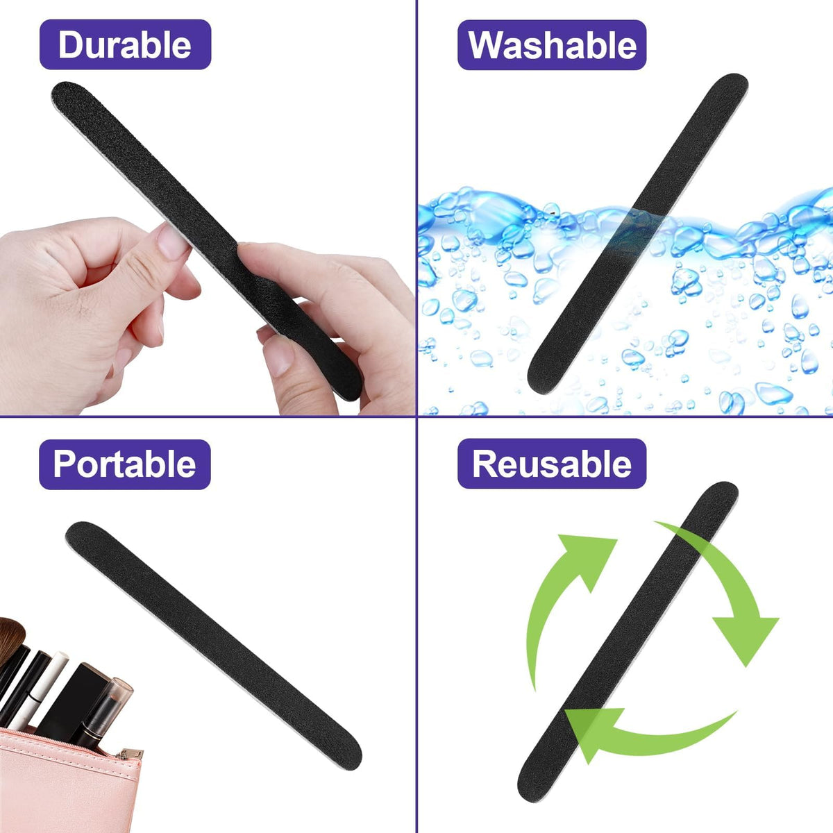 HomeyEra emery board nail file in use